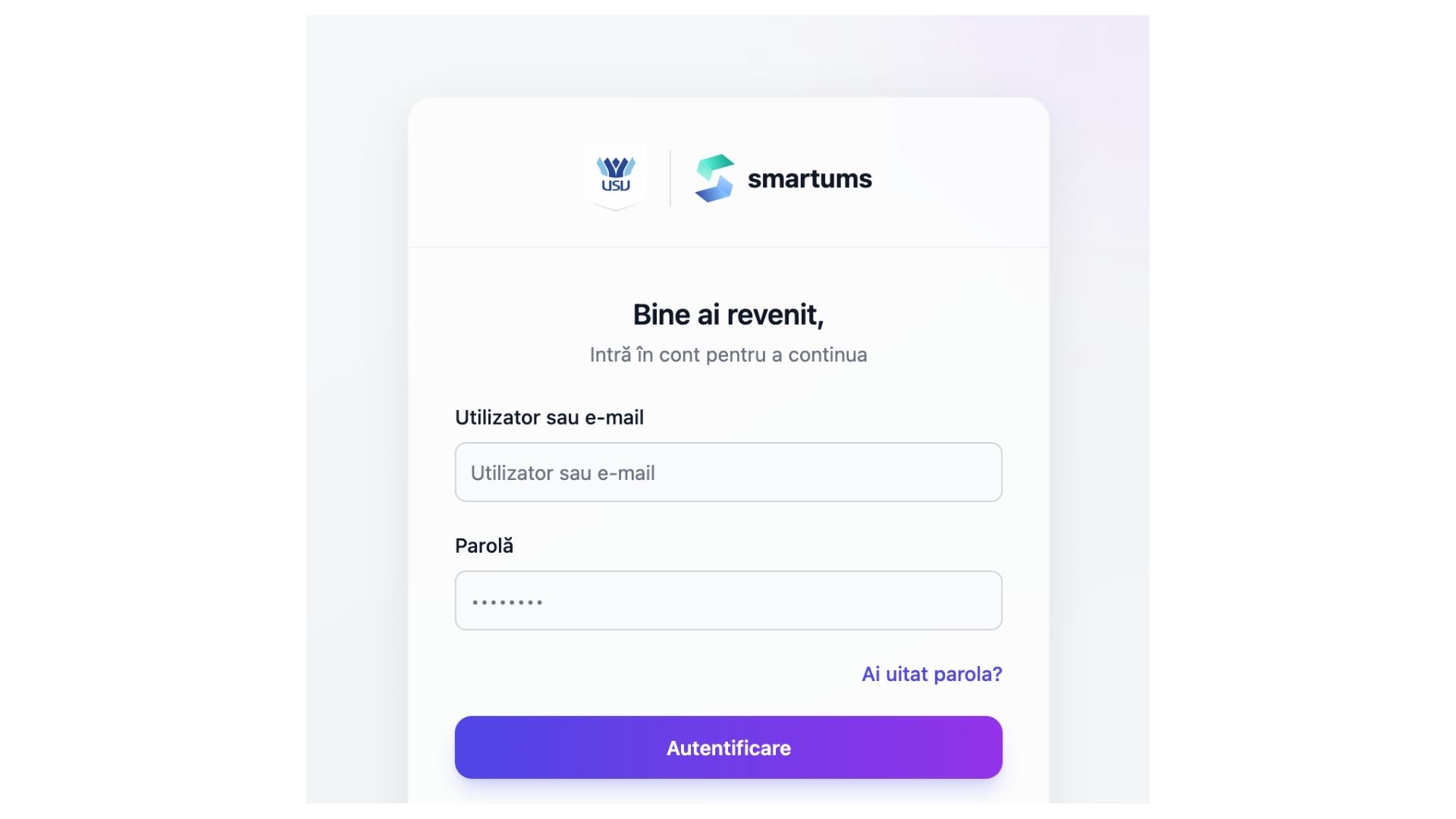 Autentificare SmartPortal USV